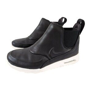 Nike Air Max Thea Mid Shoe Sneaker Ankle Boot Womens 7.5 Black Leather Slip On